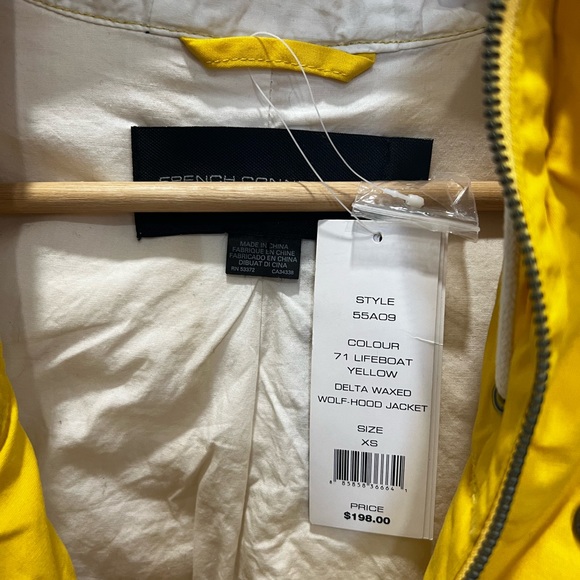 French connection yellow waxed jacket size xs nwt - Picture 2 of 5